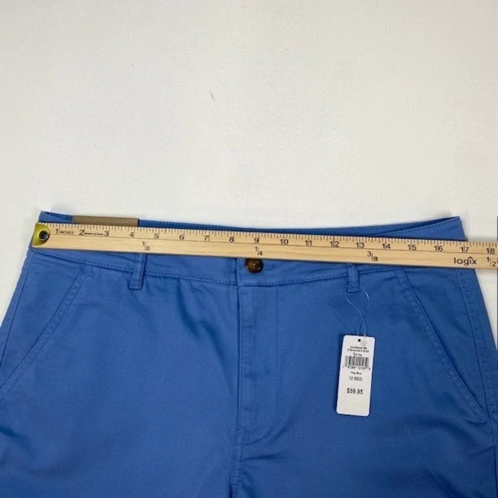 L.L.Bean Women Comfort Stretch Shorts 9 Inch Mid Rise Flag Blue‎ Size 12 Reg NEW